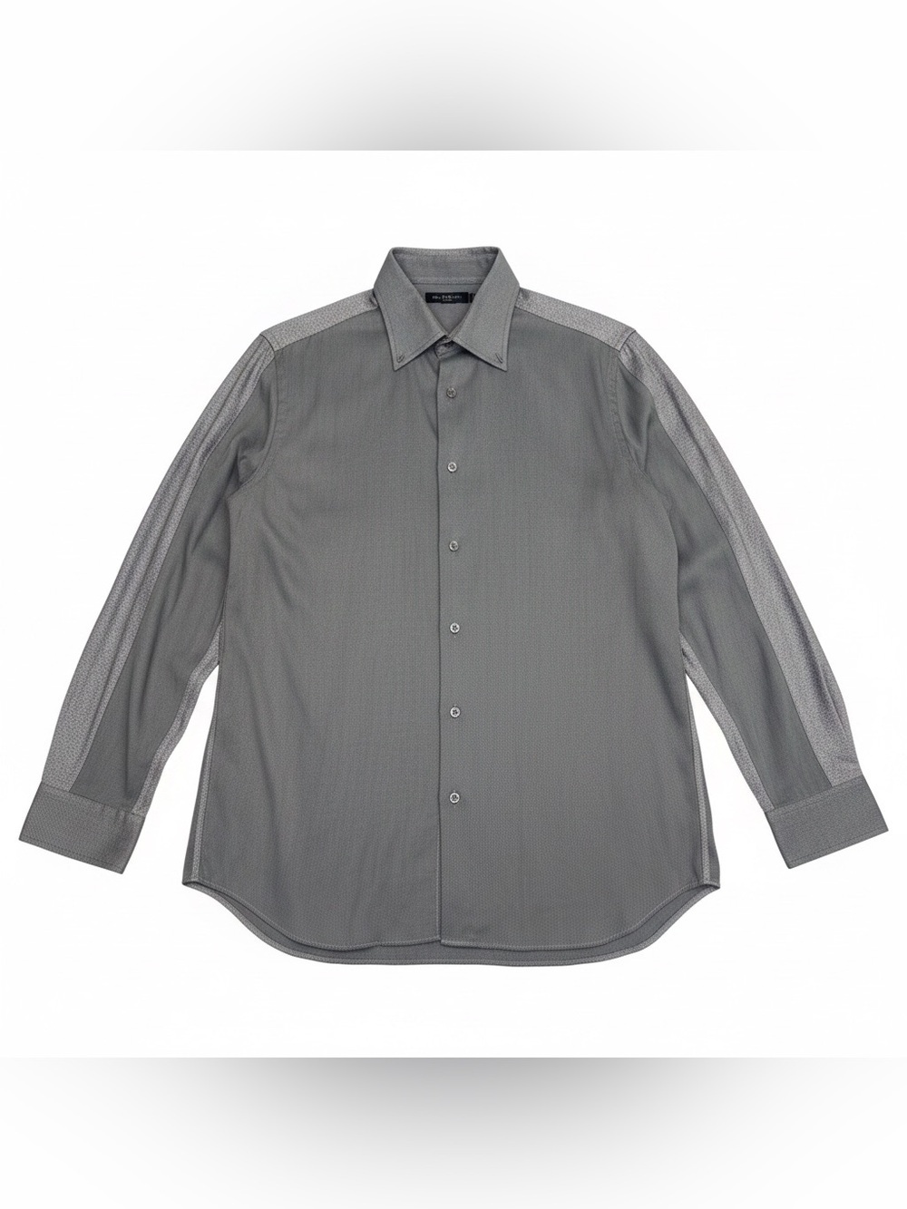 Equilibrio Italia Men’s Button-Down Shirt | Gray Italian Cotton | Made in Italy - Picture 11 of 14